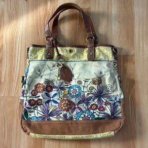 Fossil Floral Canvas Tote Bag